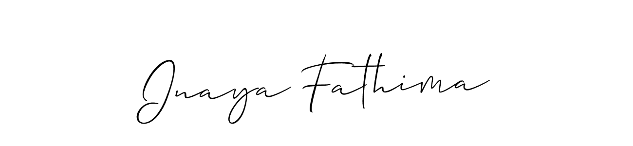 Inaya Fathima stylish signature style. Best Handwritten Sign (Allison_Script) for my name. Handwritten Signature Collection Ideas for my name Inaya Fathima. Inaya Fathima signature style 2 images and pictures png