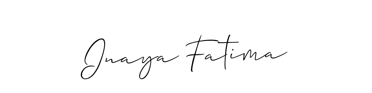 How to make Inaya Fatima signature? Allison_Script is a professional autograph style. Create handwritten signature for Inaya Fatima name. Inaya Fatima signature style 2 images and pictures png