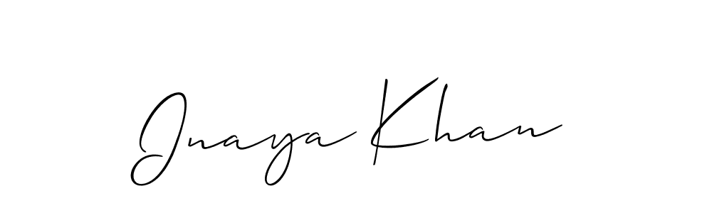 How to make Inaya Khan signature? Allison_Script is a professional autograph style. Create handwritten signature for Inaya Khan name. Inaya Khan signature style 2 images and pictures png