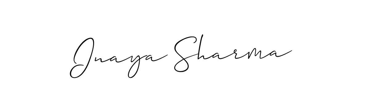 Similarly Allison_Script is the best handwritten signature design. Signature creator online .You can use it as an online autograph creator for name Inaya Sharma. Inaya Sharma signature style 2 images and pictures png