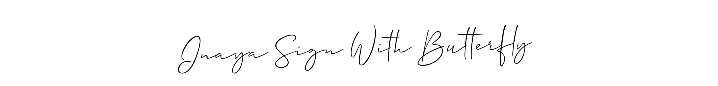 Make a short Inaya Sign With Butterfly signature style. Manage your documents anywhere anytime using Allison_Script. Create and add eSignatures, submit forms, share and send files easily. Inaya Sign With Butterfly signature style 2 images and pictures png