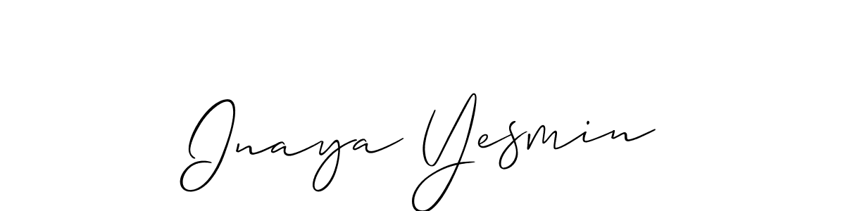 Check out images of Autograph of Inaya Yesmin name. Actor Inaya Yesmin Signature Style. Allison_Script is a professional sign style online. Inaya Yesmin signature style 2 images and pictures png