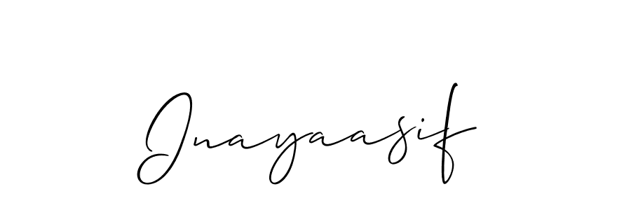 The best way (Allison_Script) to make a short signature is to pick only two or three words in your name. The name Inayaasif include a total of six letters. For converting this name. Inayaasif signature style 2 images and pictures png