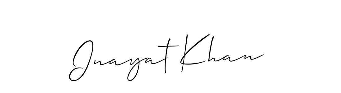 Allison_Script is a professional signature style that is perfect for those who want to add a touch of class to their signature. It is also a great choice for those who want to make their signature more unique. Get Inayat Khan name to fancy signature for free. Inayat Khan signature style 2 images and pictures png