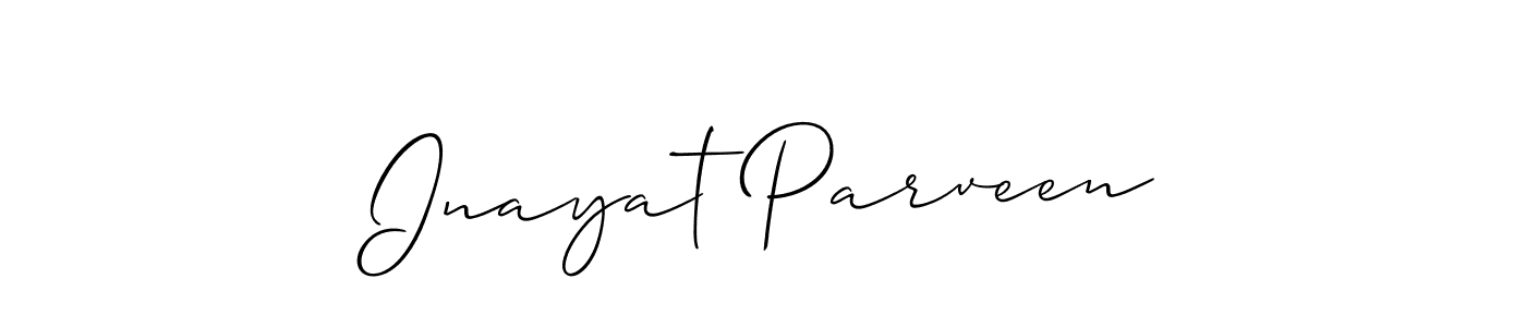 How to Draw Inayat Parveen signature style? Allison_Script is a latest design signature styles for name Inayat Parveen. Inayat Parveen signature style 2 images and pictures png