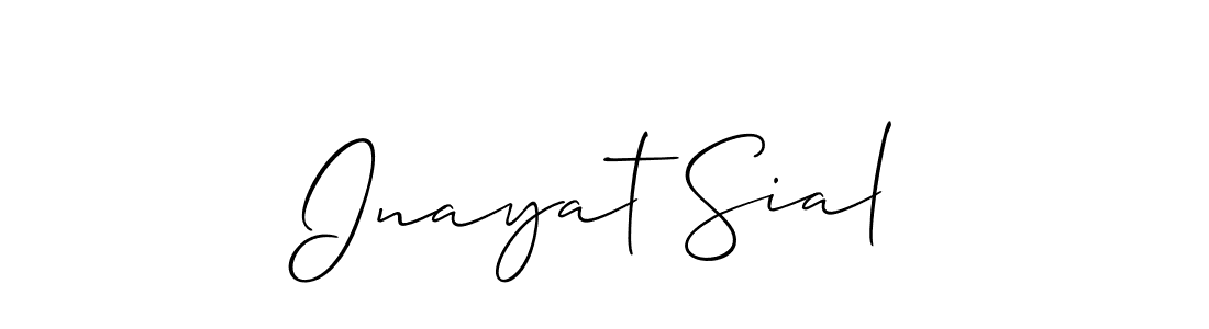 Inayat Sial stylish signature style. Best Handwritten Sign (Allison_Script) for my name. Handwritten Signature Collection Ideas for my name Inayat Sial. Inayat Sial signature style 2 images and pictures png
