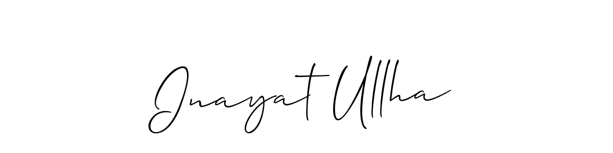 Make a beautiful signature design for name Inayat Ullha. With this signature (Allison_Script) style, you can create a handwritten signature for free. Inayat Ullha signature style 2 images and pictures png