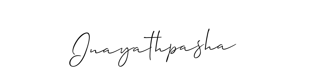 Use a signature maker to create a handwritten signature online. With this signature software, you can design (Allison_Script) your own signature for name Inayathpasha. Inayathpasha signature style 2 images and pictures png