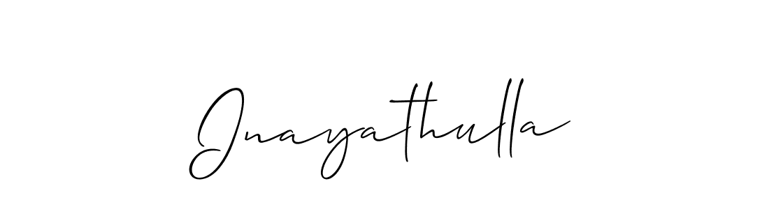 Design your own signature with our free online signature maker. With this signature software, you can create a handwritten (Allison_Script) signature for name Inayathulla. Inayathulla signature style 2 images and pictures png