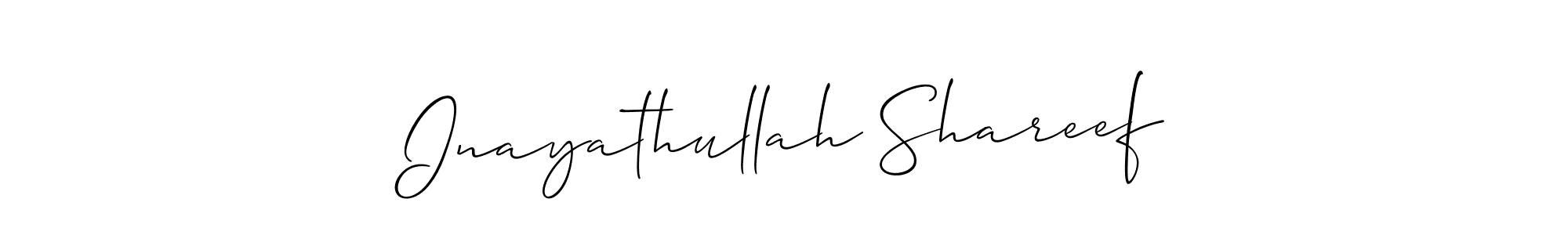 It looks lik you need a new signature style for name Inayathullah Shareef. Design unique handwritten (Allison_Script) signature with our free signature maker in just a few clicks. Inayathullah Shareef signature style 2 images and pictures png