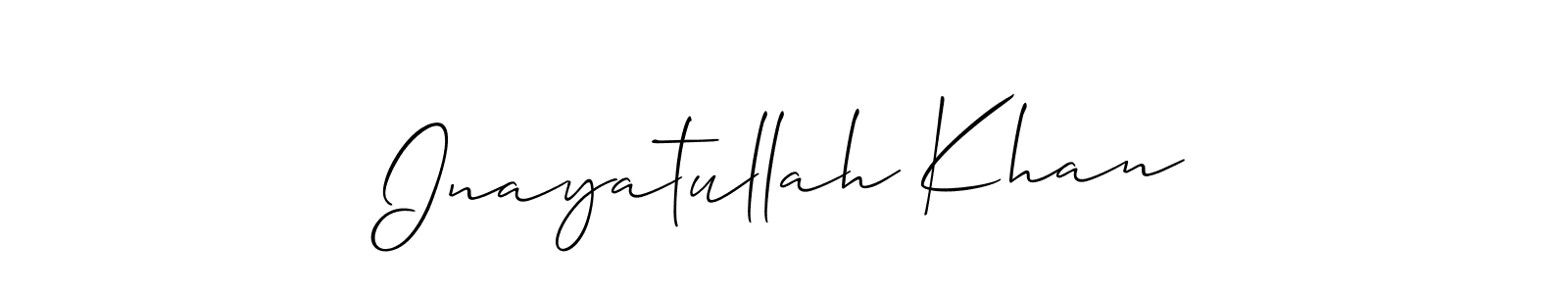 Also You can easily find your signature by using the search form. We will create Inayatullah Khan name handwritten signature images for you free of cost using Allison_Script sign style. Inayatullah Khan signature style 2 images and pictures png