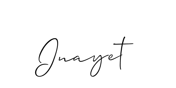 It looks lik you need a new signature style for name Inayet. Design unique handwritten (Allison_Script) signature with our free signature maker in just a few clicks. Inayet signature style 2 images and pictures png