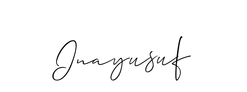 You should practise on your own different ways (Allison_Script) to write your name (Inayusuf) in signature. don't let someone else do it for you. Inayusuf signature style 2 images and pictures png