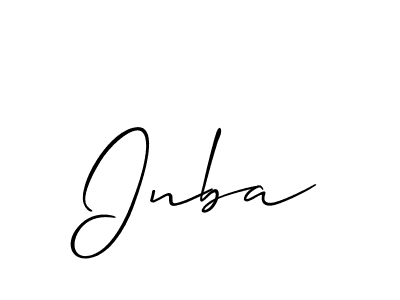 Inba stylish signature style. Best Handwritten Sign (Allison_Script) for my name. Handwritten Signature Collection Ideas for my name Inba. Inba signature style 2 images and pictures png