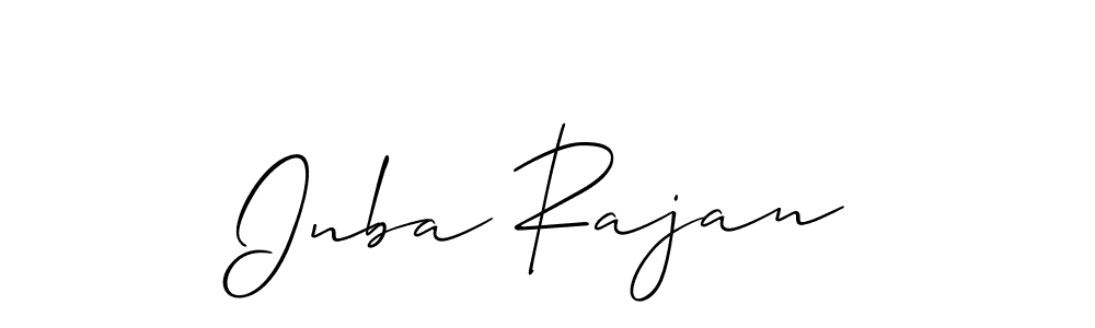 Make a beautiful signature design for name Inba Rajan. With this signature (Allison_Script) style, you can create a handwritten signature for free. Inba Rajan signature style 2 images and pictures png