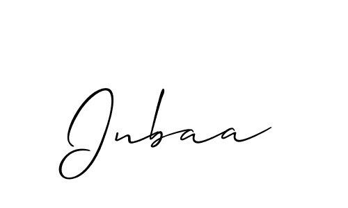 The best way (Allison_Script) to make a short signature is to pick only two or three words in your name. The name Inbaa include a total of six letters. For converting this name. Inbaa signature style 2 images and pictures png