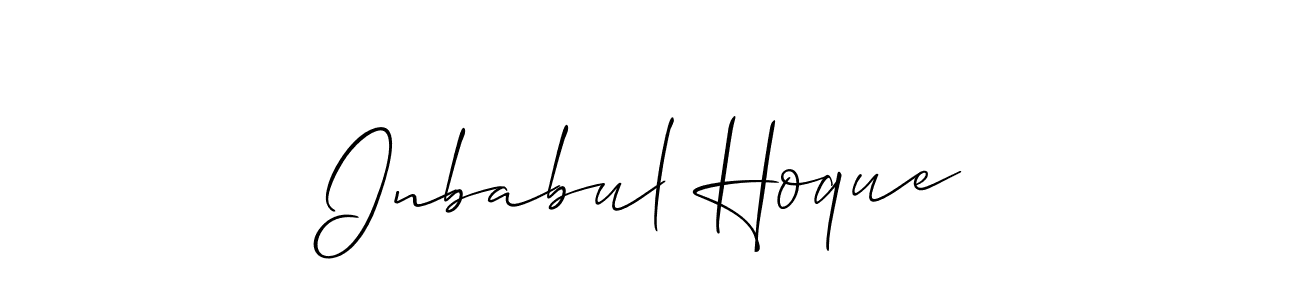 This is the best signature style for the Inbabul Hoque name. Also you like these signature font (Allison_Script). Mix name signature. Inbabul Hoque signature style 2 images and pictures png