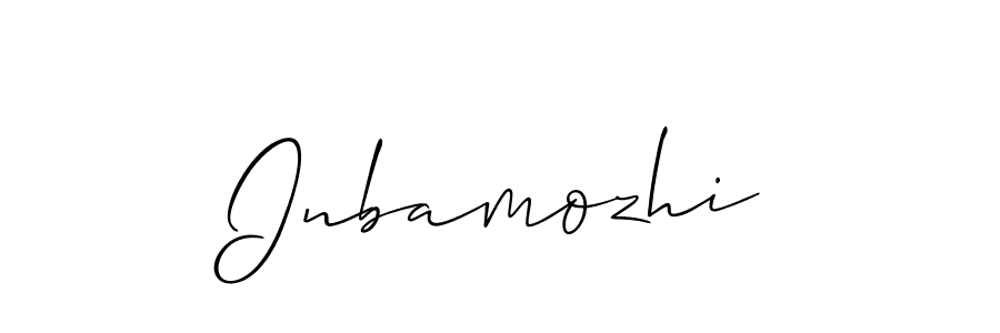 How to make Inbamozhi name signature. Use Allison_Script style for creating short signs online. This is the latest handwritten sign. Inbamozhi signature style 2 images and pictures png