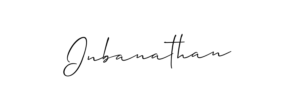 Use a signature maker to create a handwritten signature online. With this signature software, you can design (Allison_Script) your own signature for name Inbanathan. Inbanathan signature style 2 images and pictures png