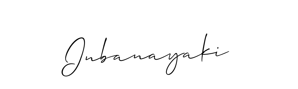 How to make Inbanayaki name signature. Use Allison_Script style for creating short signs online. This is the latest handwritten sign. Inbanayaki signature style 2 images and pictures png