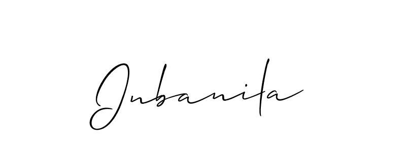 Allison_Script is a professional signature style that is perfect for those who want to add a touch of class to their signature. It is also a great choice for those who want to make their signature more unique. Get Inbanila name to fancy signature for free. Inbanila signature style 2 images and pictures png