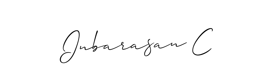 How to make Inbarasan C name signature. Use Allison_Script style for creating short signs online. This is the latest handwritten sign. Inbarasan C signature style 2 images and pictures png