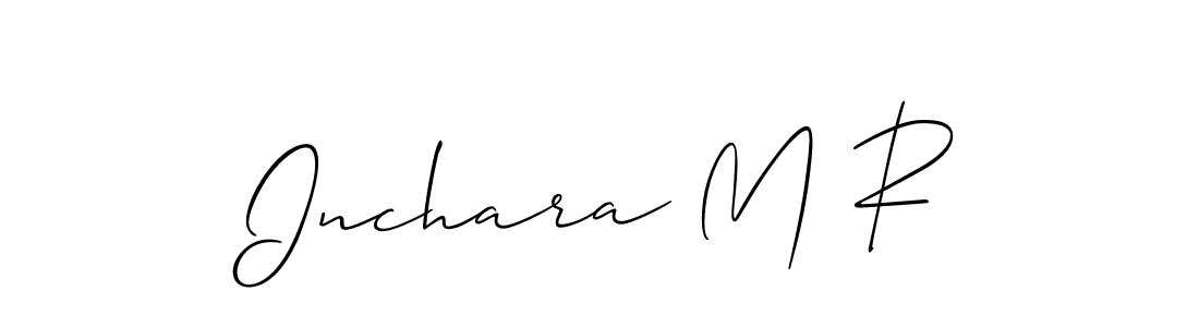 How to make Inchara M R name signature. Use Allison_Script style for creating short signs online. This is the latest handwritten sign. Inchara M R signature style 2 images and pictures png