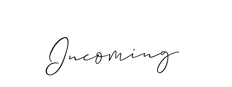 Incoming stylish signature style. Best Handwritten Sign (Allison_Script) for my name. Handwritten Signature Collection Ideas for my name Incoming. Incoming signature style 2 images and pictures png