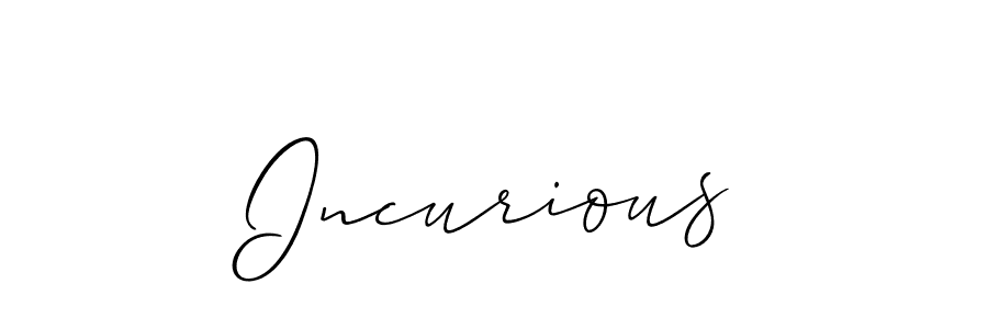 How to make Incurious signature? Allison_Script is a professional autograph style. Create handwritten signature for Incurious name. Incurious signature style 2 images and pictures png