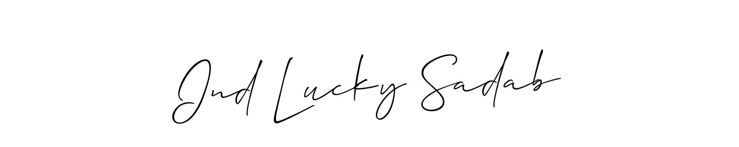 Also we have Ind Lucky Sadab name is the best signature style. Create professional handwritten signature collection using Allison_Script autograph style. Ind Lucky Sadab signature style 2 images and pictures png