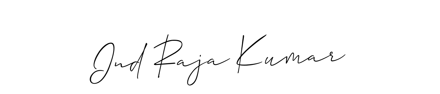 Use a signature maker to create a handwritten signature online. With this signature software, you can design (Allison_Script) your own signature for name Ind Raja Kumar. Ind Raja Kumar signature style 2 images and pictures png