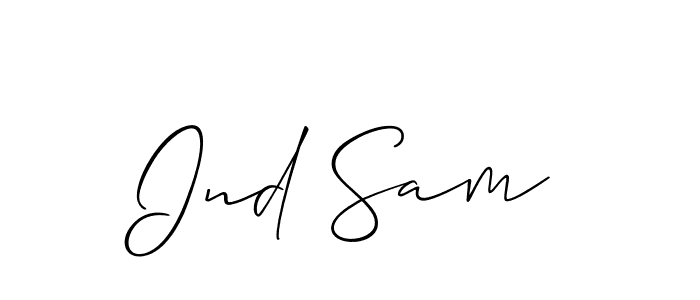 Check out images of Autograph of Ind Sam name. Actor Ind Sam Signature Style. Allison_Script is a professional sign style online. Ind Sam signature style 2 images and pictures png
