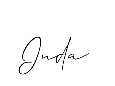 if you are searching for the best signature style for your name Inda. so please give up your signature search. here we have designed multiple signature styles  using Allison_Script. Inda signature style 2 images and pictures png