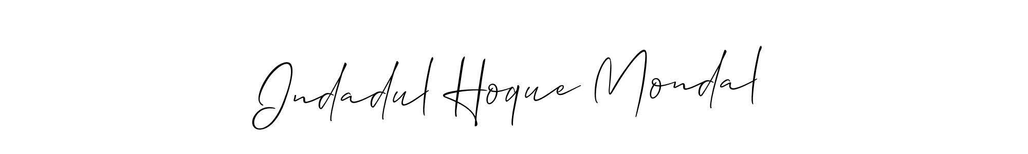 Create a beautiful signature design for name Indadul Hoque Mondal. With this signature (Allison_Script) fonts, you can make a handwritten signature for free. Indadul Hoque Mondal signature style 2 images and pictures png