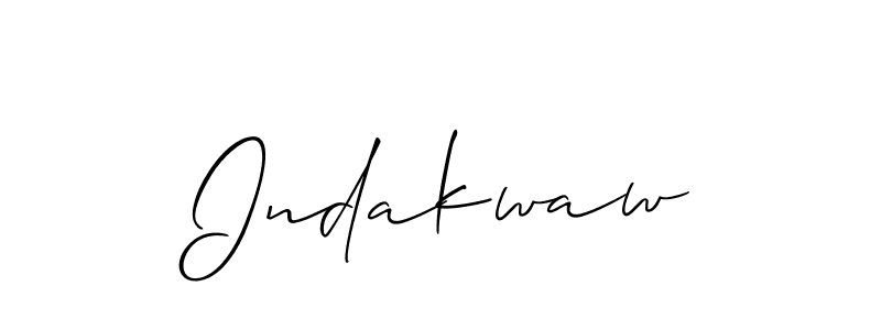 Make a beautiful signature design for name Indakwaw. With this signature (Allison_Script) style, you can create a handwritten signature for free. Indakwaw signature style 2 images and pictures png