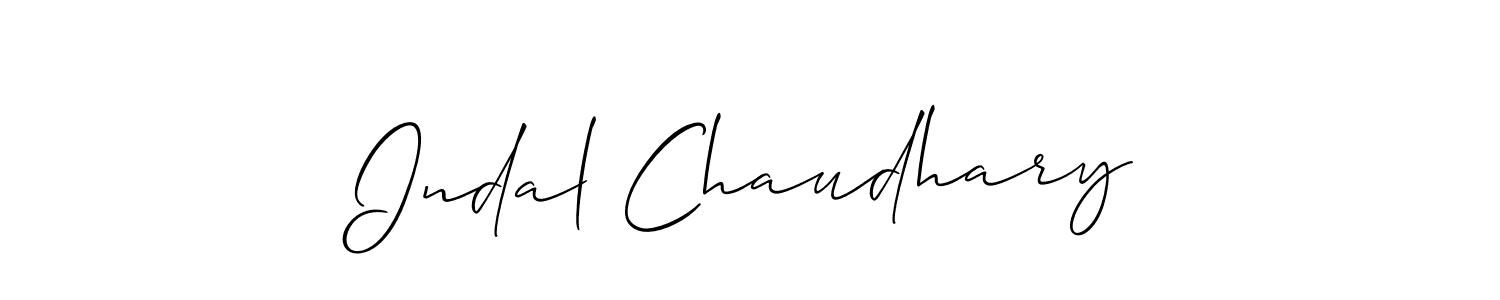 How to make Indal Chaudhary signature? Allison_Script is a professional autograph style. Create handwritten signature for Indal Chaudhary name. Indal Chaudhary signature style 2 images and pictures png