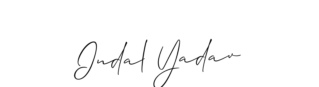 How to make Indal Yadav name signature. Use Allison_Script style for creating short signs online. This is the latest handwritten sign. Indal Yadav signature style 2 images and pictures png