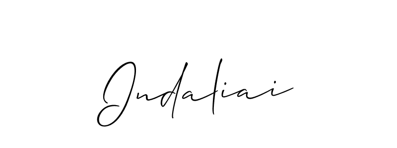 Use a signature maker to create a handwritten signature online. With this signature software, you can design (Allison_Script) your own signature for name Indaliai. Indaliai signature style 2 images and pictures png