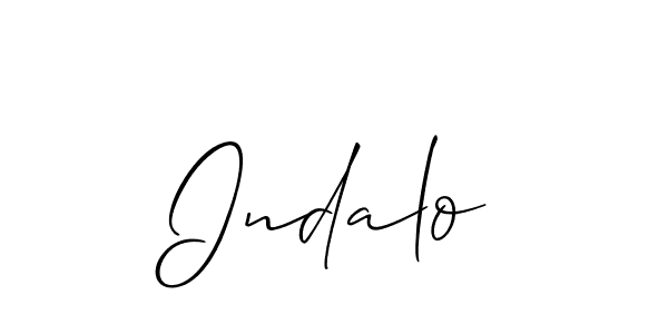 Design your own signature with our free online signature maker. With this signature software, you can create a handwritten (Allison_Script) signature for name Indalo. Indalo signature style 2 images and pictures png