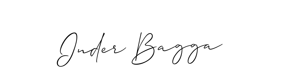 if you are searching for the best signature style for your name Inder Bagga. so please give up your signature search. here we have designed multiple signature styles  using Allison_Script. Inder Bagga signature style 2 images and pictures png