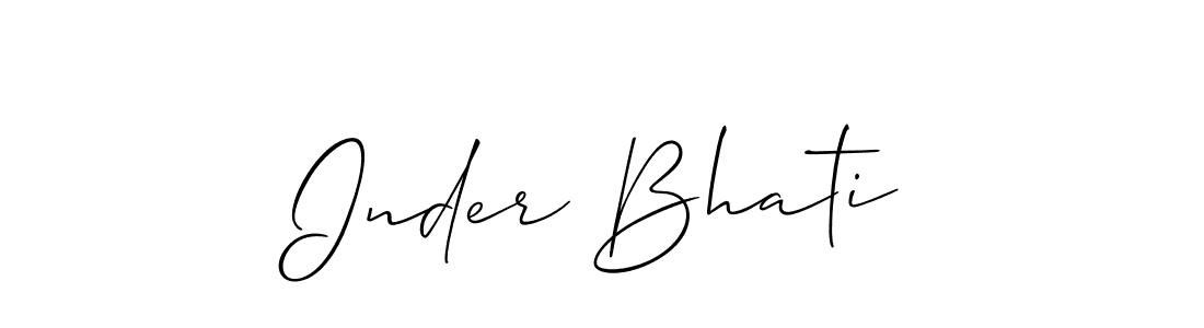 Also we have Inder Bhati name is the best signature style. Create professional handwritten signature collection using Allison_Script autograph style. Inder Bhati signature style 2 images and pictures png