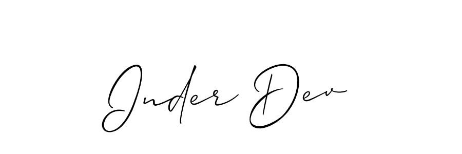 How to Draw Inder Dev signature style? Allison_Script is a latest design signature styles for name Inder Dev. Inder Dev signature style 2 images and pictures png