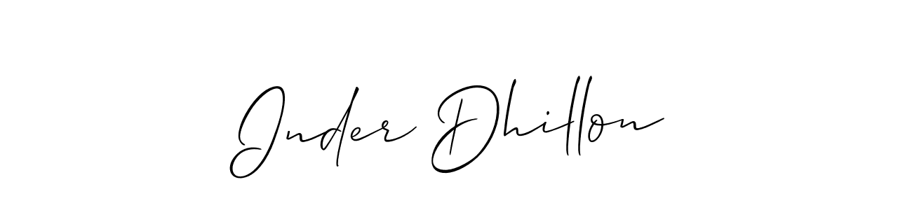 How to make Inder Dhillon signature? Allison_Script is a professional autograph style. Create handwritten signature for Inder Dhillon name. Inder Dhillon signature style 2 images and pictures png