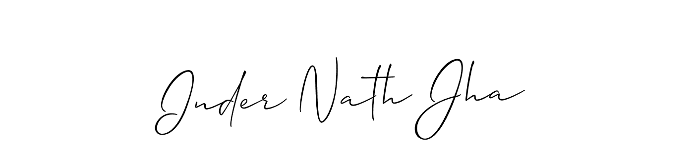 You should practise on your own different ways (Allison_Script) to write your name (Inder Nath Jha) in signature. don't let someone else do it for you. Inder Nath Jha signature style 2 images and pictures png