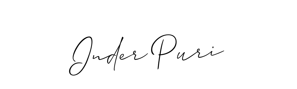 How to Draw Inder Puri signature style? Allison_Script is a latest design signature styles for name Inder Puri. Inder Puri signature style 2 images and pictures png