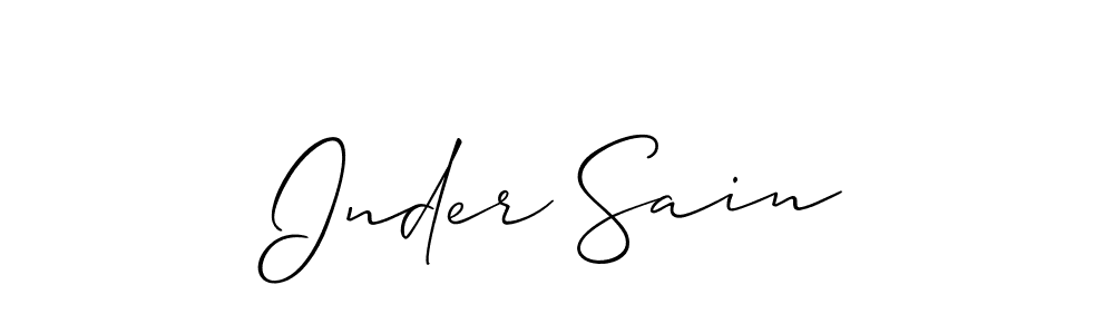 How to make Inder Sain name signature. Use Allison_Script style for creating short signs online. This is the latest handwritten sign. Inder Sain signature style 2 images and pictures png