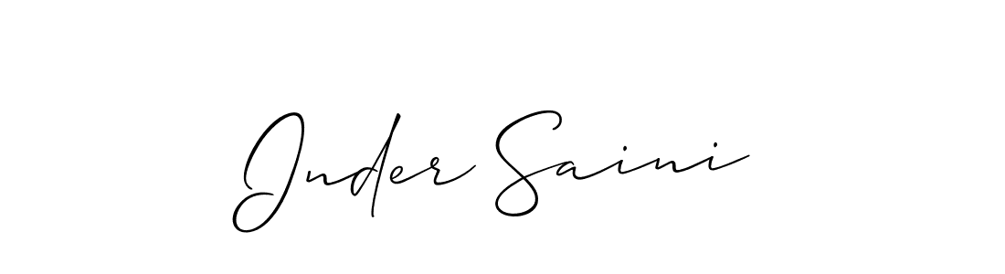 Design your own signature with our free online signature maker. With this signature software, you can create a handwritten (Allison_Script) signature for name Inder Saini. Inder Saini signature style 2 images and pictures png