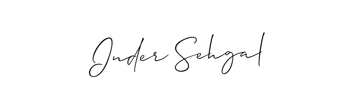 The best way (Allison_Script) to make a short signature is to pick only two or three words in your name. The name Inder Sehgal include a total of six letters. For converting this name. Inder Sehgal signature style 2 images and pictures png