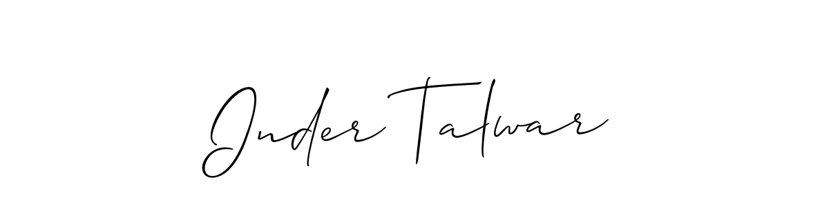 This is the best signature style for the Inder Talwar name. Also you like these signature font (Allison_Script). Mix name signature. Inder Talwar signature style 2 images and pictures png