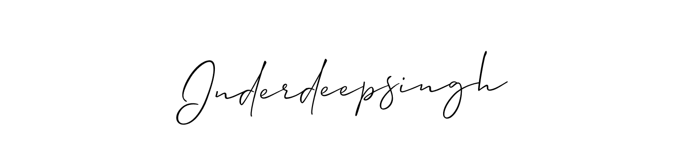 Design your own signature with our free online signature maker. With this signature software, you can create a handwritten (Allison_Script) signature for name Inderdeepsingh. Inderdeepsingh signature style 2 images and pictures png